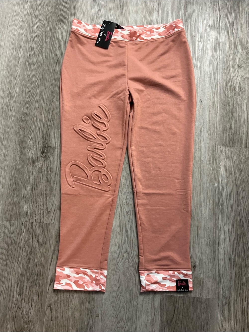 322 NWT Barbie Coral Pink Leggings with Camouflage Cuff